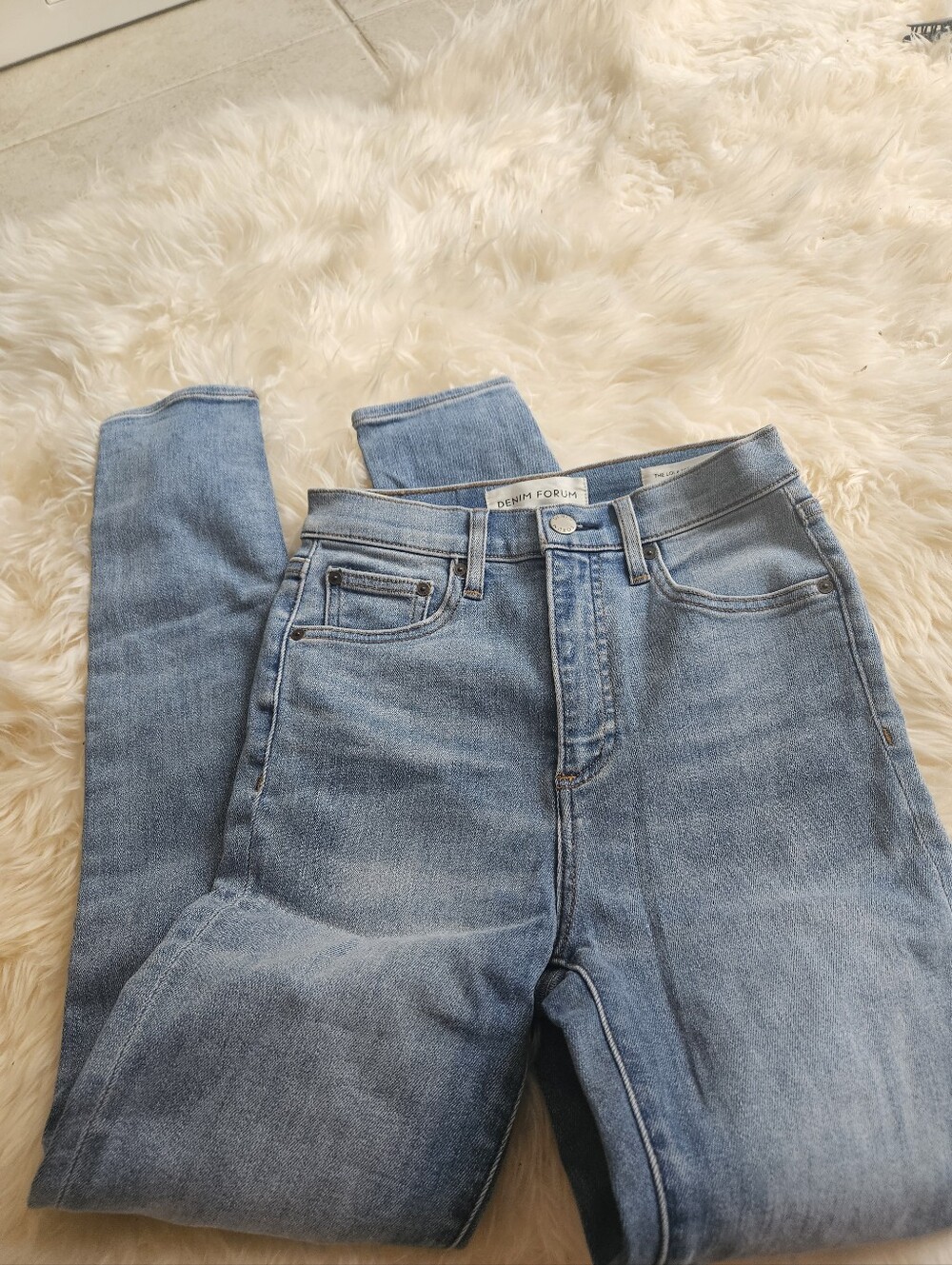 Denim Forum Women's Light Denim Skinny High-Rise Jeans